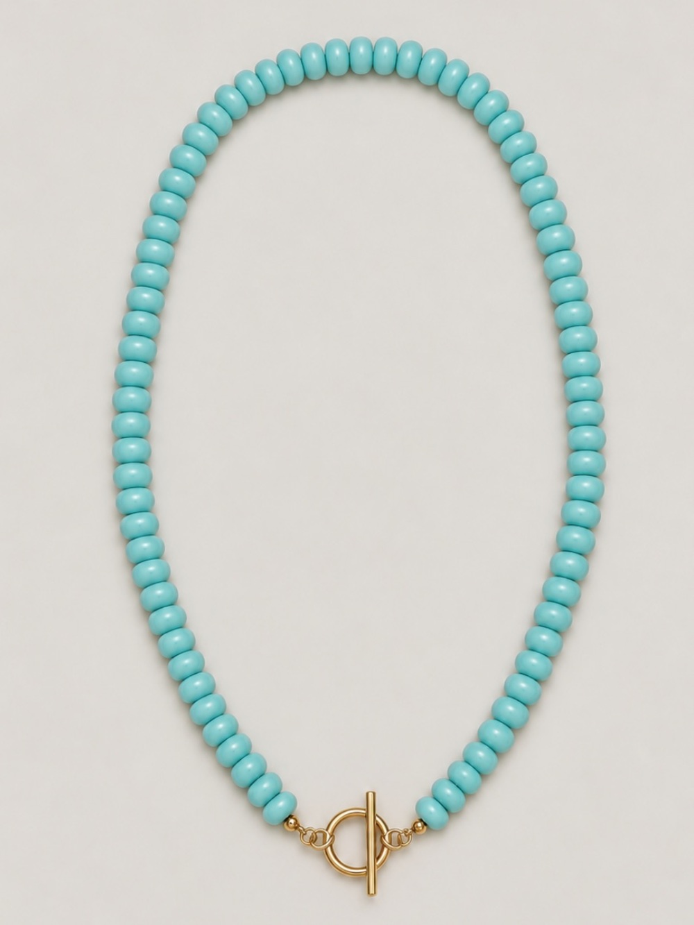 New! Mint Aqua Beaded Gold Toggle Necklace NWOT 2011